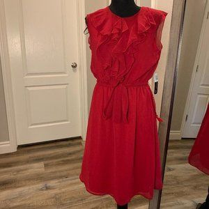 SOHO | Red Ruffle Tie Dress